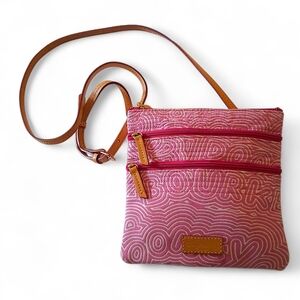 Dooney & Bourke Quilted Double Zip Crossbody – Pink Swirl Logo
